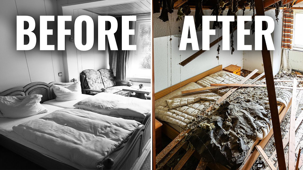 People left forever (abandoned hotels then and now)