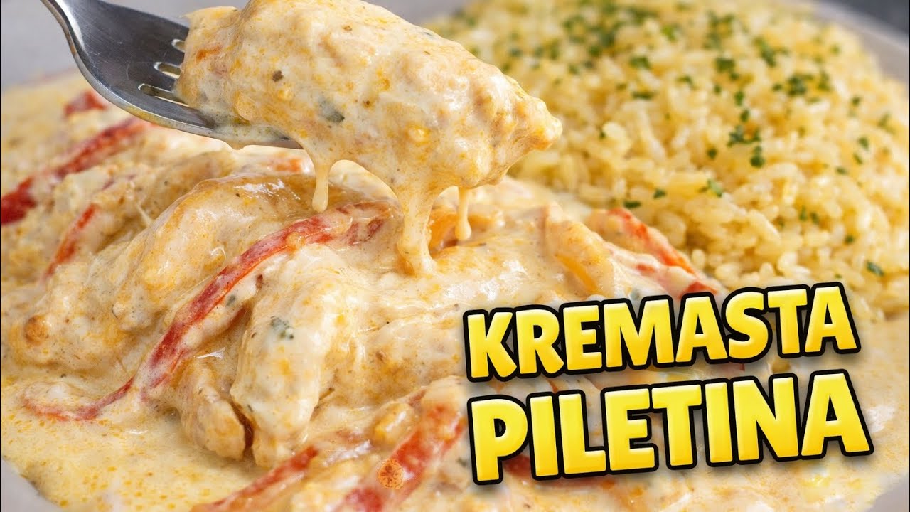 Piletina sa crvenom paprikom u kremastom sosu | Brz i ukusan ručak