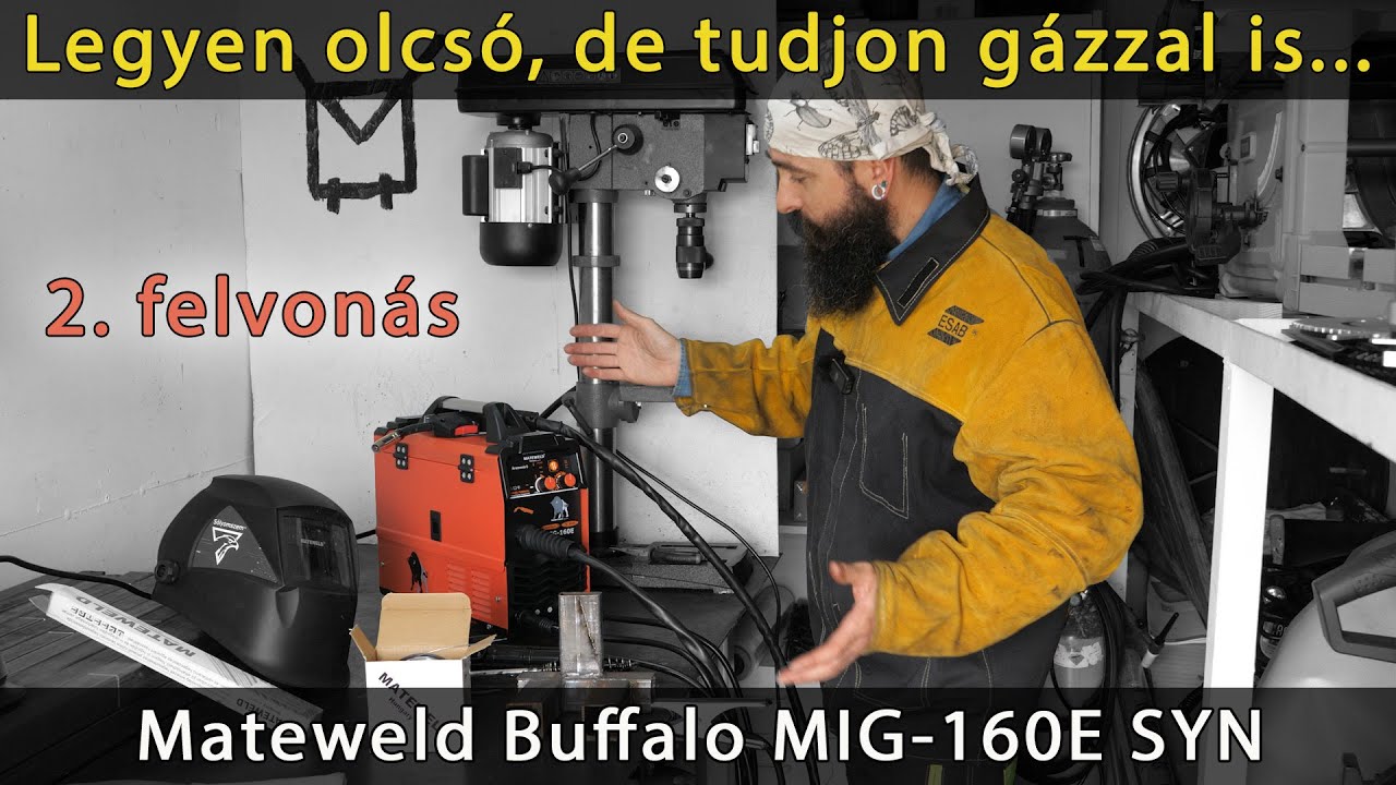 Ismét egy olcsó, porbeles huzalos hegesztőgép, ami gázzal is tud -  Mateweld Buffalo MIG-160E Syn