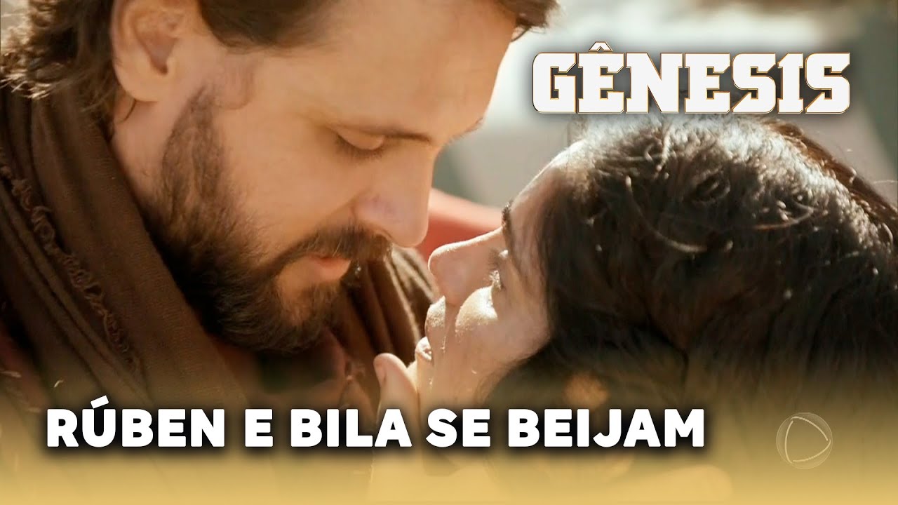 NOVELA GÊNESIS: Rúben e Bila se beijam