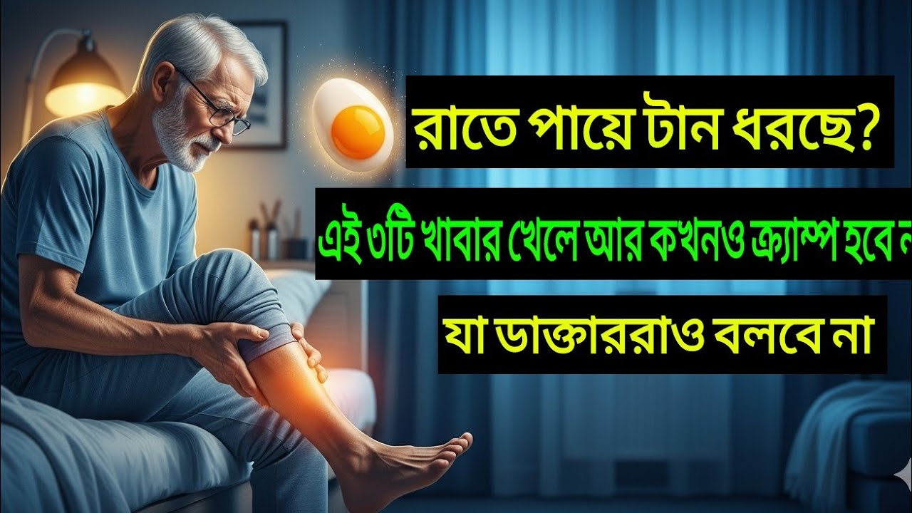 রাতে পায়ে টান ধরছে? এই ৩টি খাবার খেলে আর কখনও ক্র্যাম্প হবে না! Helth tips 