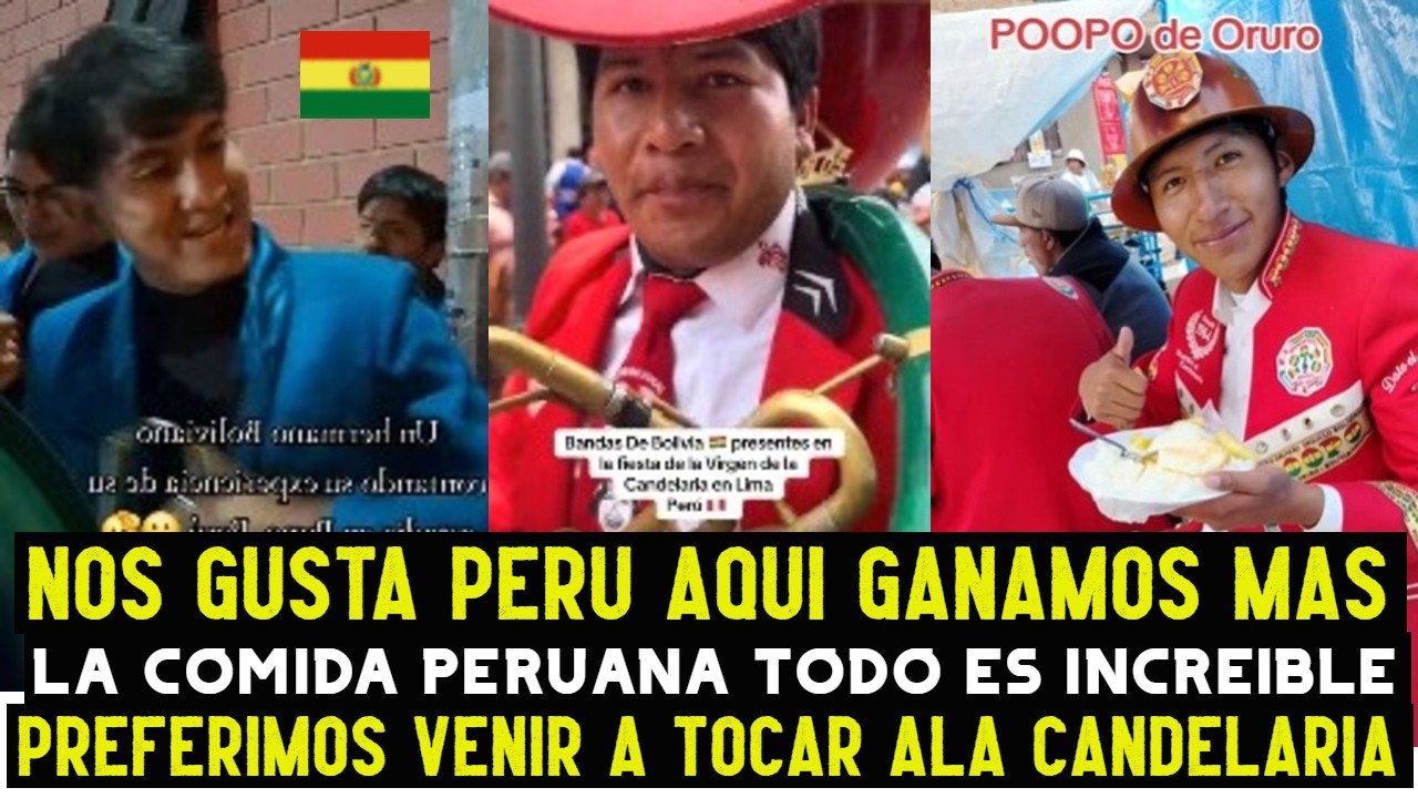 MUSICOS BOLIVIANOS FELICES EN PERU PORQUE GANAN MAS DINERO TOCANDO EN LA CANDELARIA