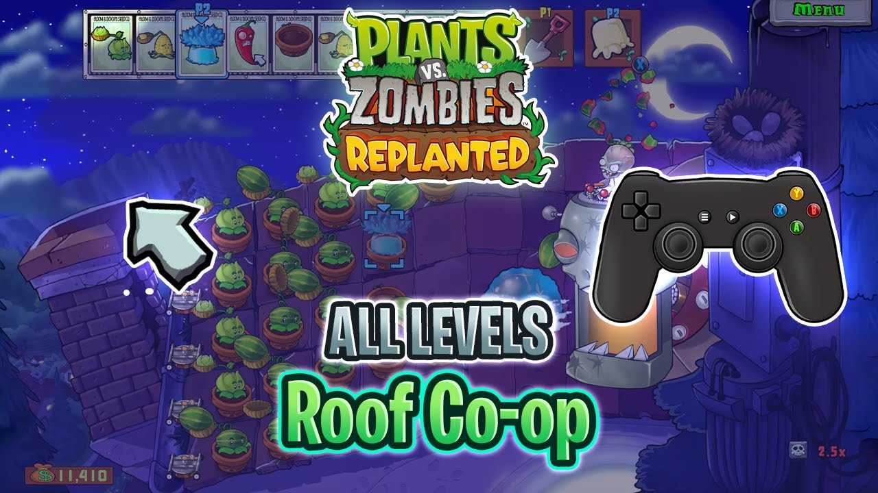 🧱 Roof Co-op 🎮 - ALL LEVELS | PvZ: Replanted (Pre-load Build)