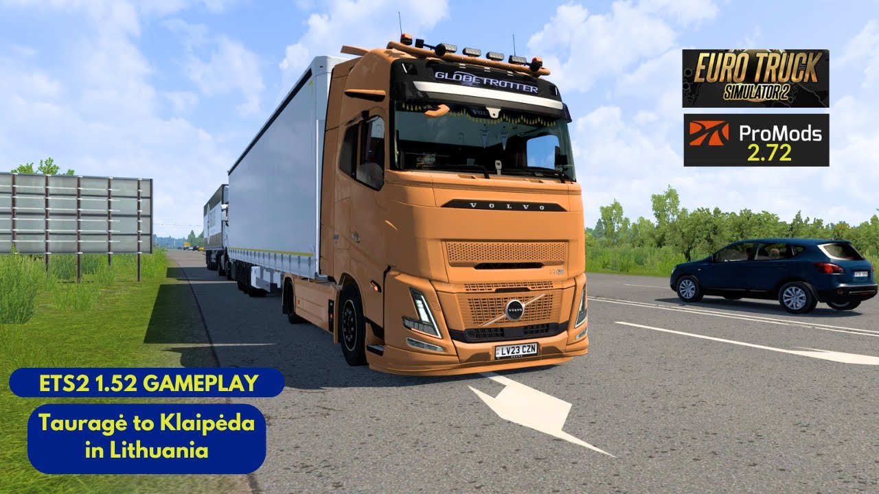 Tauragė to Klaipėda driving a Volvo FH16 Aero 700 in Euro Truck Simulator 2