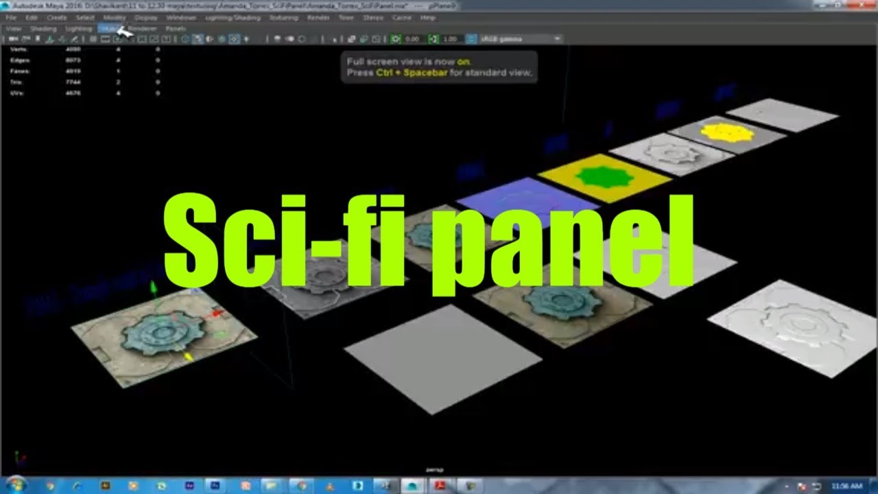 Sci-fi panel | How to create a Sci-Fi panel from start to finish | sci fi panels maya in maya