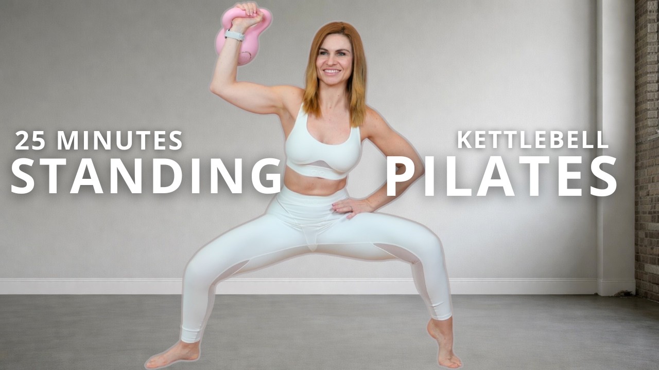 24 MIN FULL BODY WORKOUT | STANDING PILATES STRENGTH WITH KETTLEBELL | LOW IMPACT | STRONG AND TONED