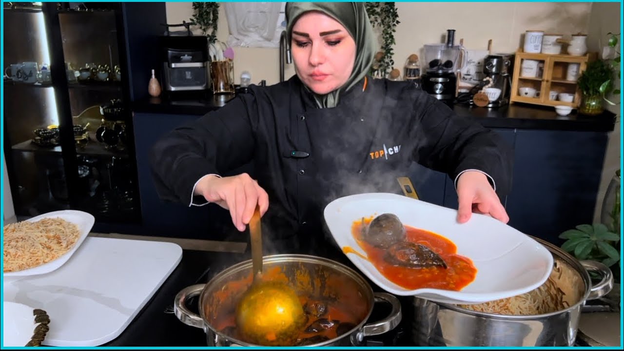 ‏أكله تراثية قديمة مال أمهاتنا عراقية مدفون الباذنجان أطيب مرق بالعالم ويا رز بالشعرية