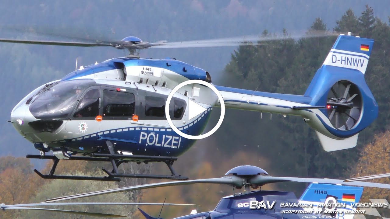 Airbus Helicopters H145 - German Police D-HNWV - landing and takeoff at Füssen Gliderfield