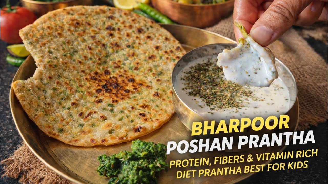 Protein & Fiber Rich Healthy Prantha | Best Diet Recipe for Kids 🥗
