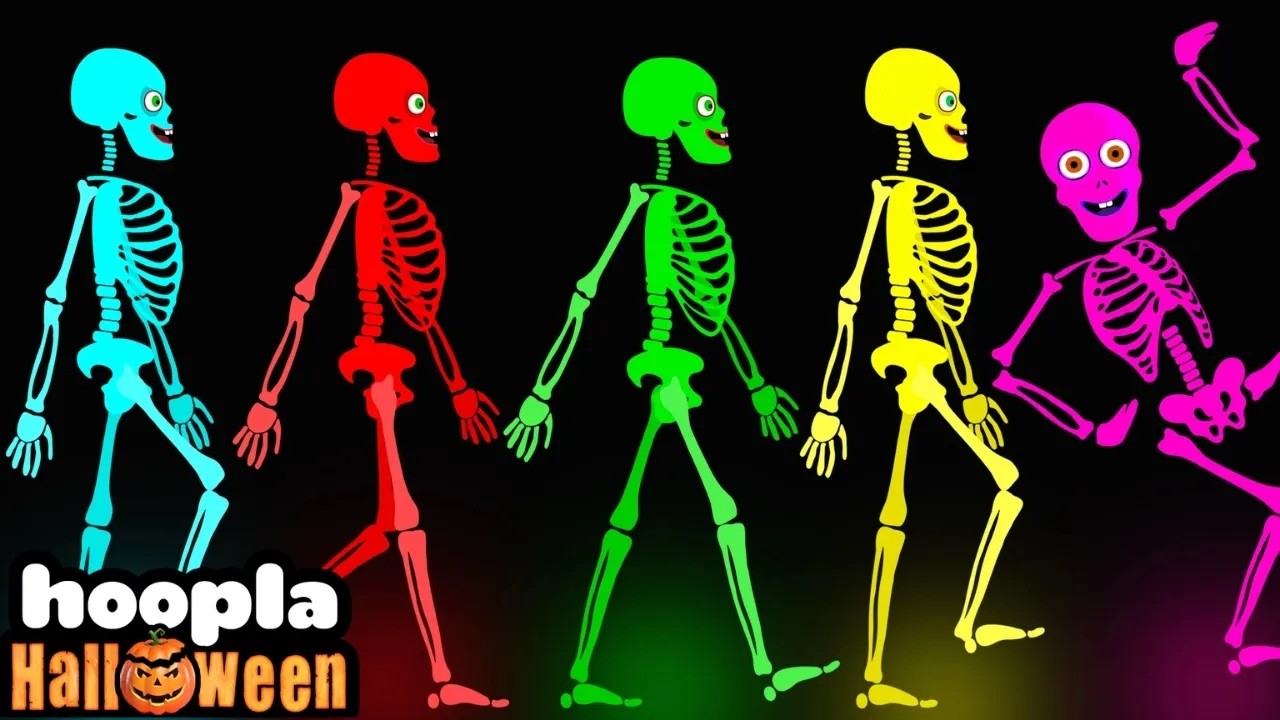 💀 Five Skeletons Went Out One Night | Spooky Halloween Song | Hoopla Halloween