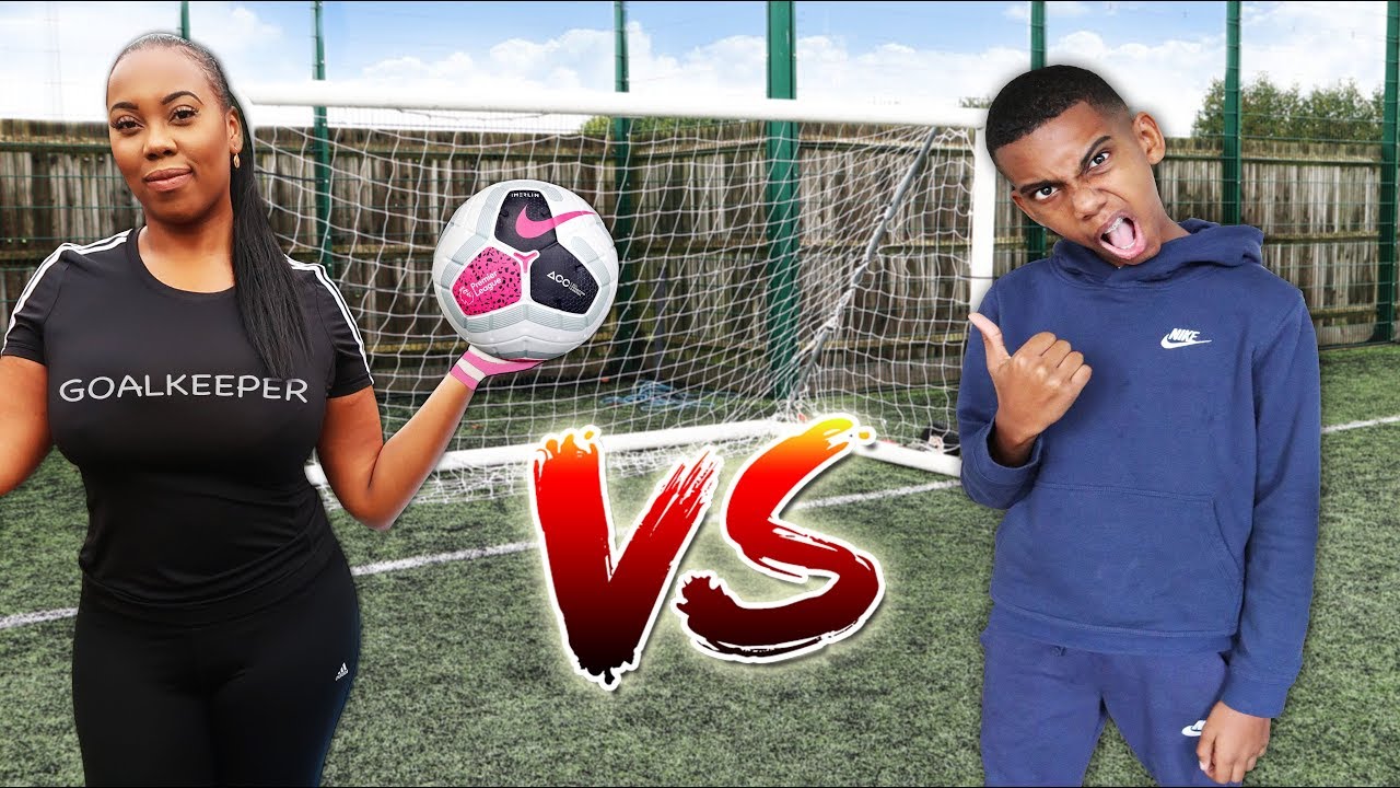 I PUT MY MUM IN GOAL!!! FOOTBALL CHALLENGE