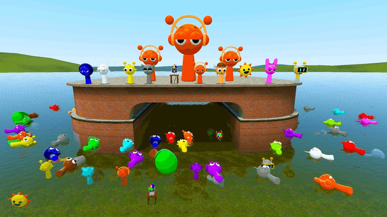 ALL SPRUNKI IN WATER FOUND ON GM FLATGRASS IN GARRYS MOD