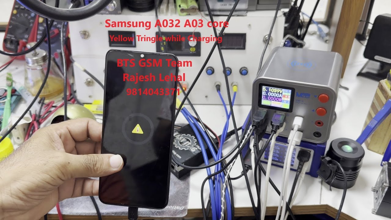Samsung A032 Yellow Tringle on Charging done