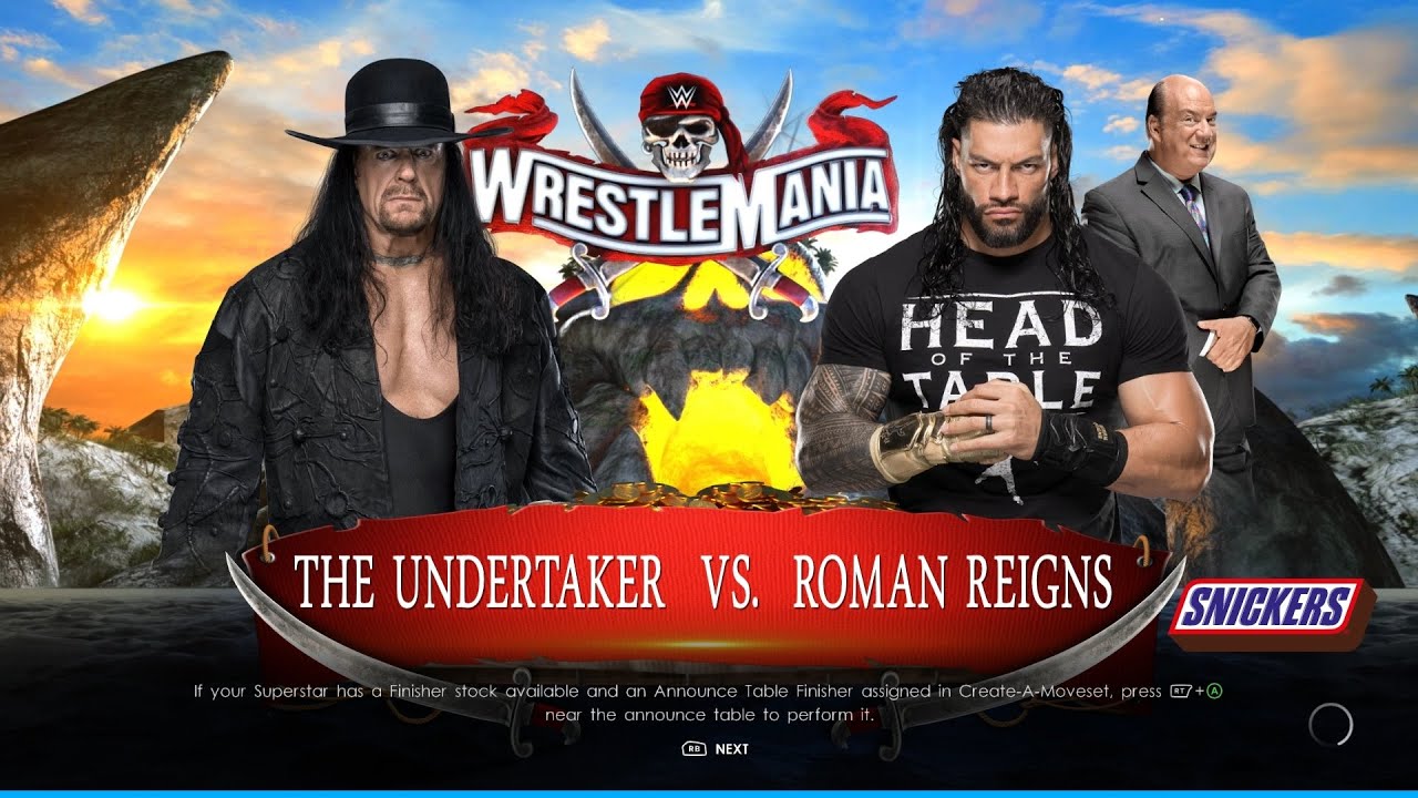 WWE 2K22 PC - The Undertaker VS Roman Reigns