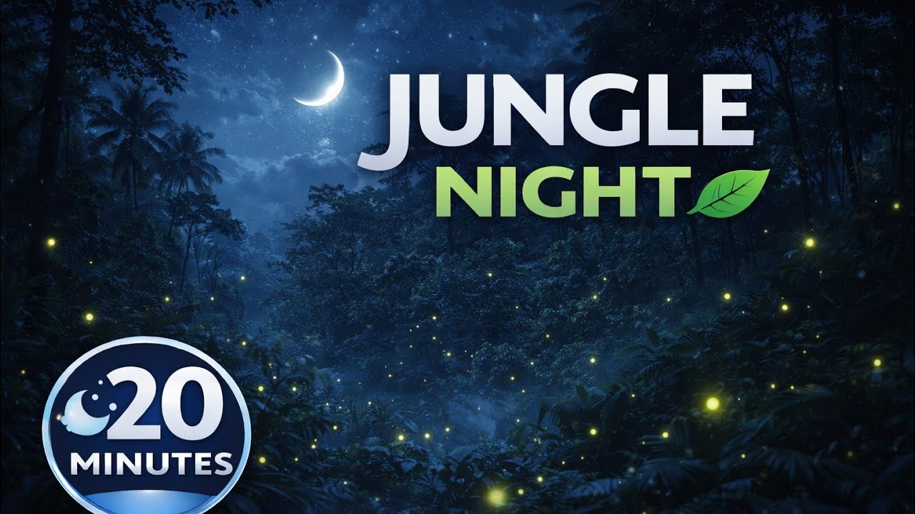 Jungle Night Sounds 🌿🌙 Relaxing Insects & Forest Ambience for Sleep #youtube #relaxingsounds #sleep