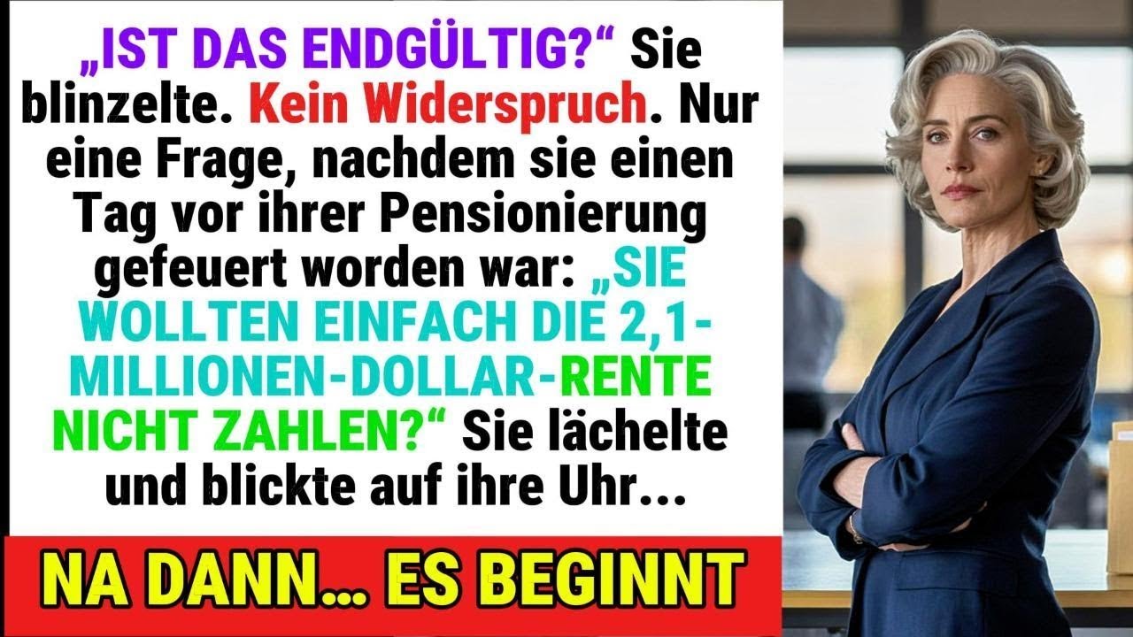 EINEN TAG VOR DER RENTE GEFEUERT – IHR ABSCHIED LEGTE DAS GESAMTE BANKSYSTEM LAHM