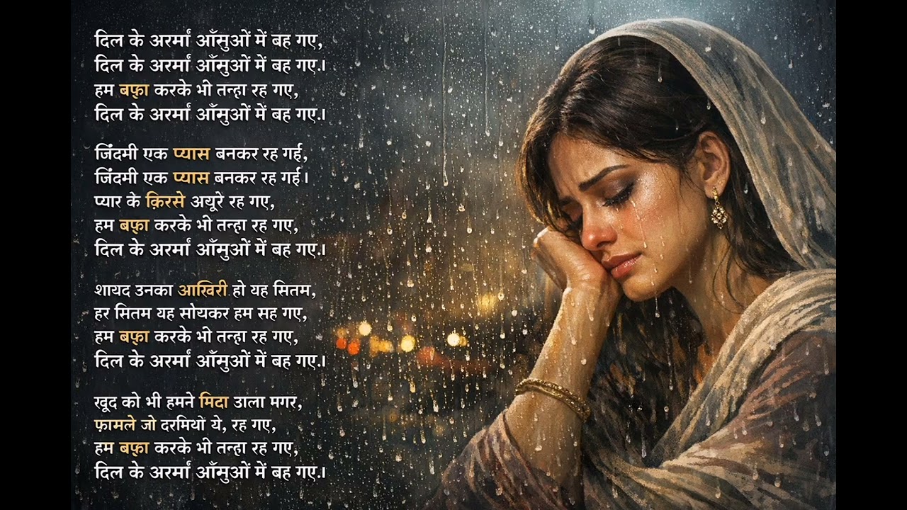 दिल के अरमाँ आँसुओं में बह गए 💔 | दर्द भरी मोहब्बत की कहानी l दर्द भरी शायरी ❤️ दिल को छू देने वाली