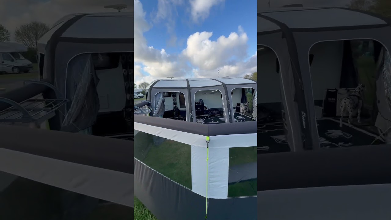 Sunncamp Airvolution Awning with Dometic Airbreak Windbreak #campingequipment #camping #travel