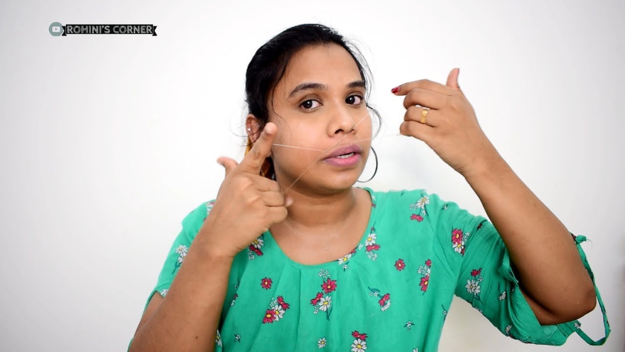 Upper lip threading at home | Quick threading | MALAYALAM