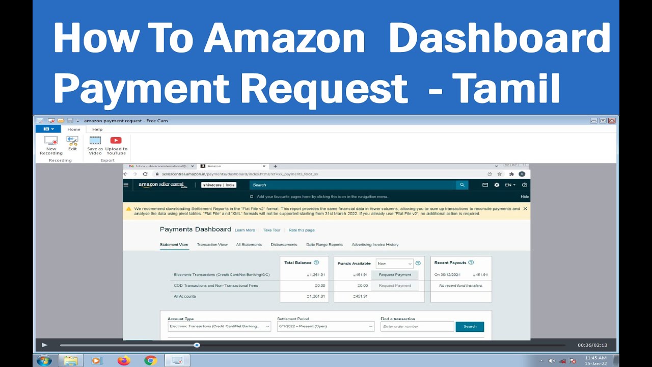 How To Amazon Seller Request Payment -  Tamil  / How To Withdraw Money From Amazon Seller Account