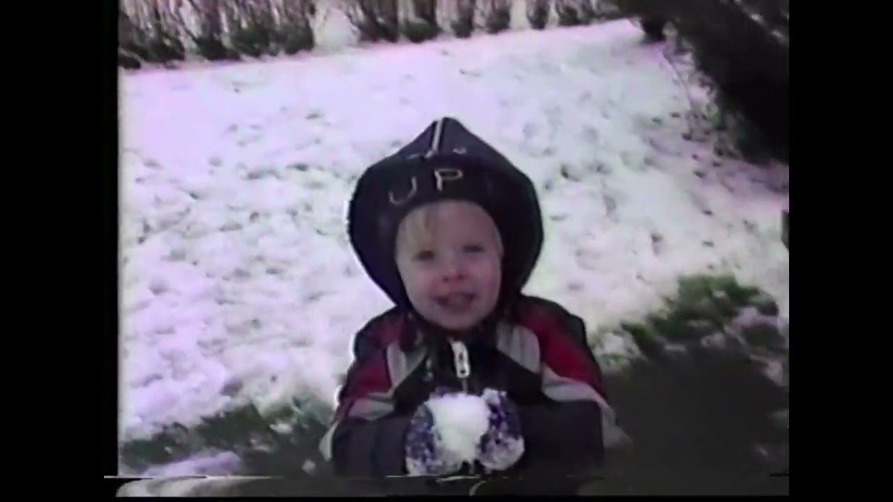 Leslie and Kyle Playing in the Snow - 1985