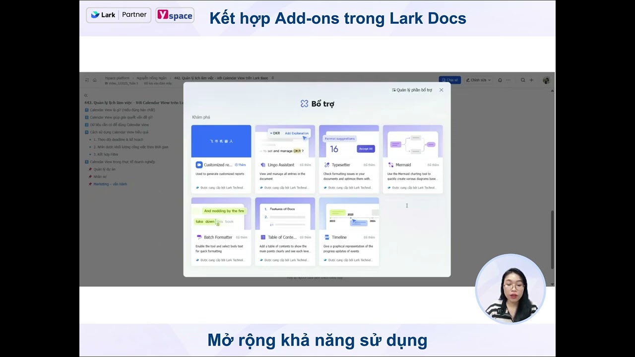 🌺 Kết hợp Add-ons trong Lark Docs – Mở rộng khả năng sử dụng cho người dùng