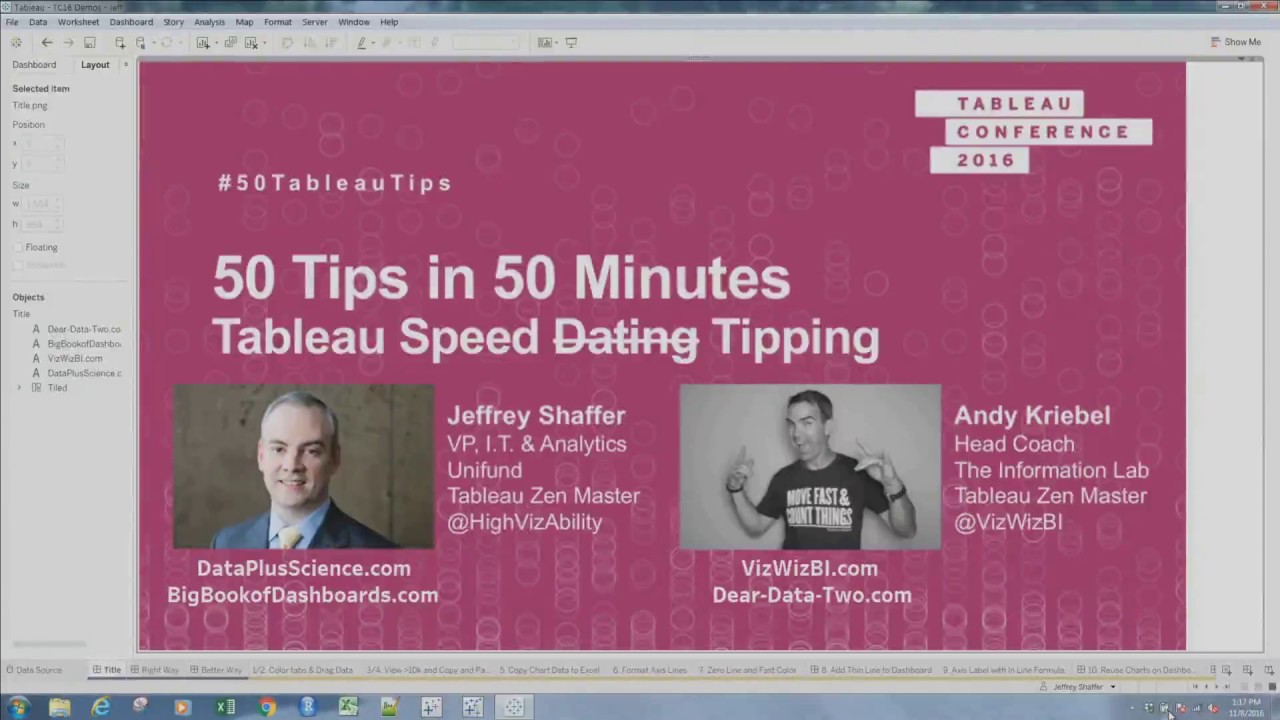 50 Tips in 50 Minutes Tableau Customer Conference 2016