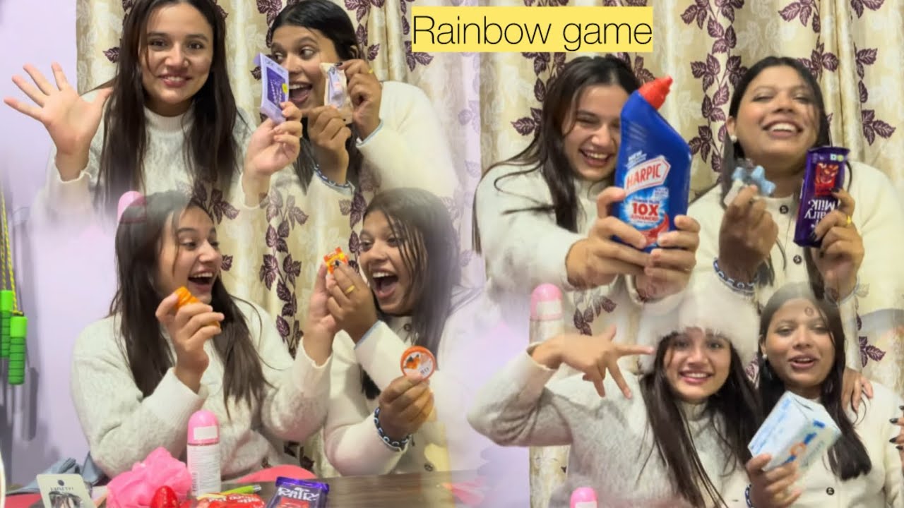 Rainbow gift exchange game❤️❤️ #sisters #giftexchange #anjuroka #anisharoka
