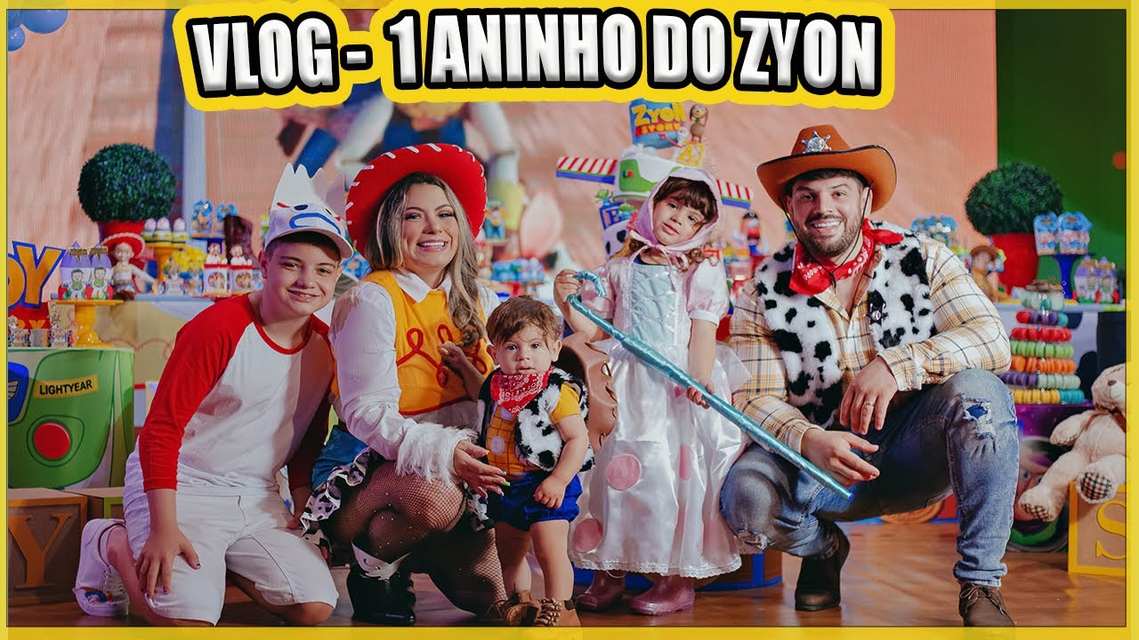 VLOG FESTA DE 1 ANO DO ZYON - TOY STORY * Família toda fantasiada! | Kathy Castricini