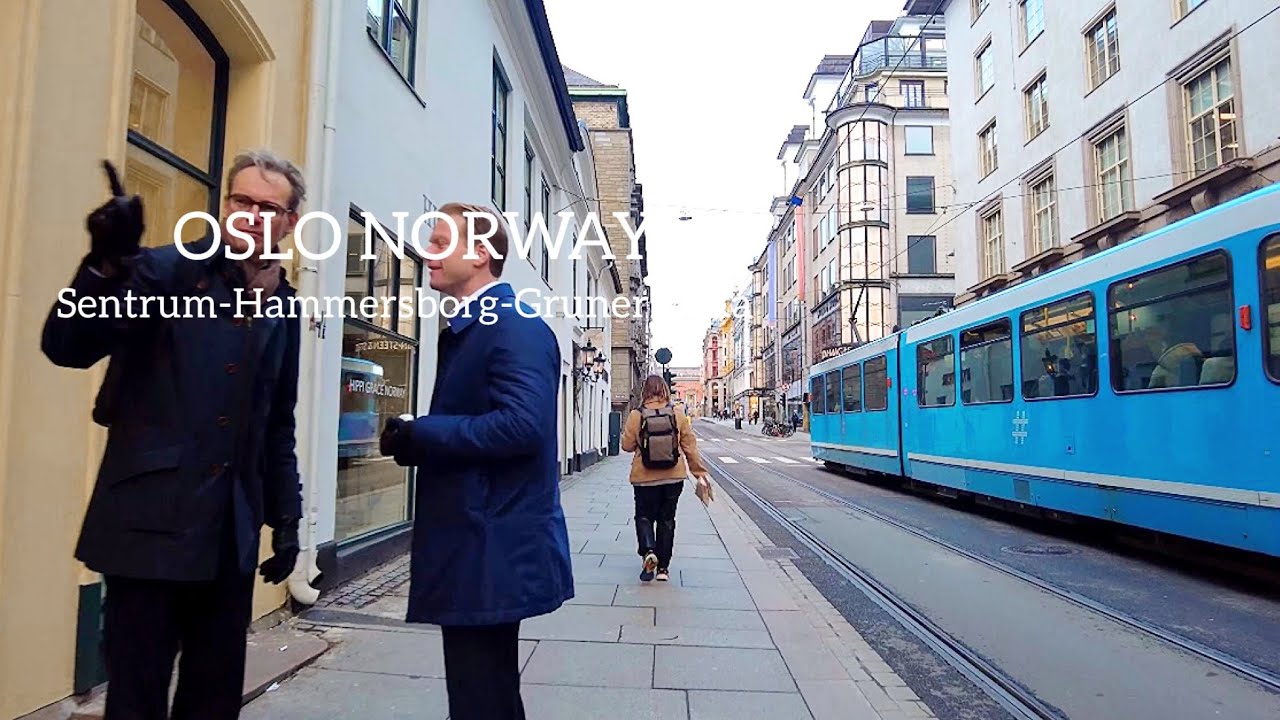 OSLO NORWAY, Virtual Walking Tour🇳🇴 Sentrum-Hammersborg-Grunerløkka 4K/60ftp