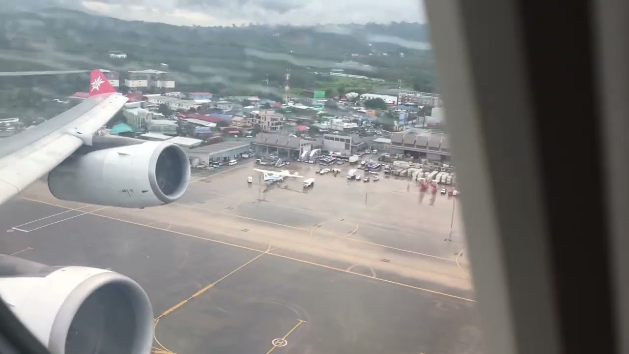 Edelweiss Air A340-300 rainy Phuket Takeoff