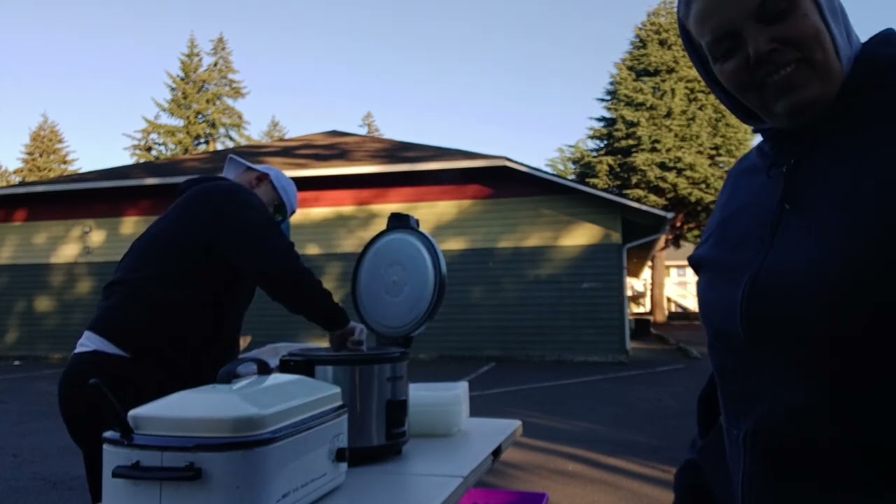 Feeding The Homeless- Chicken and Dumplings  with Pineapple Upside-down Cake and Chocolate Cake