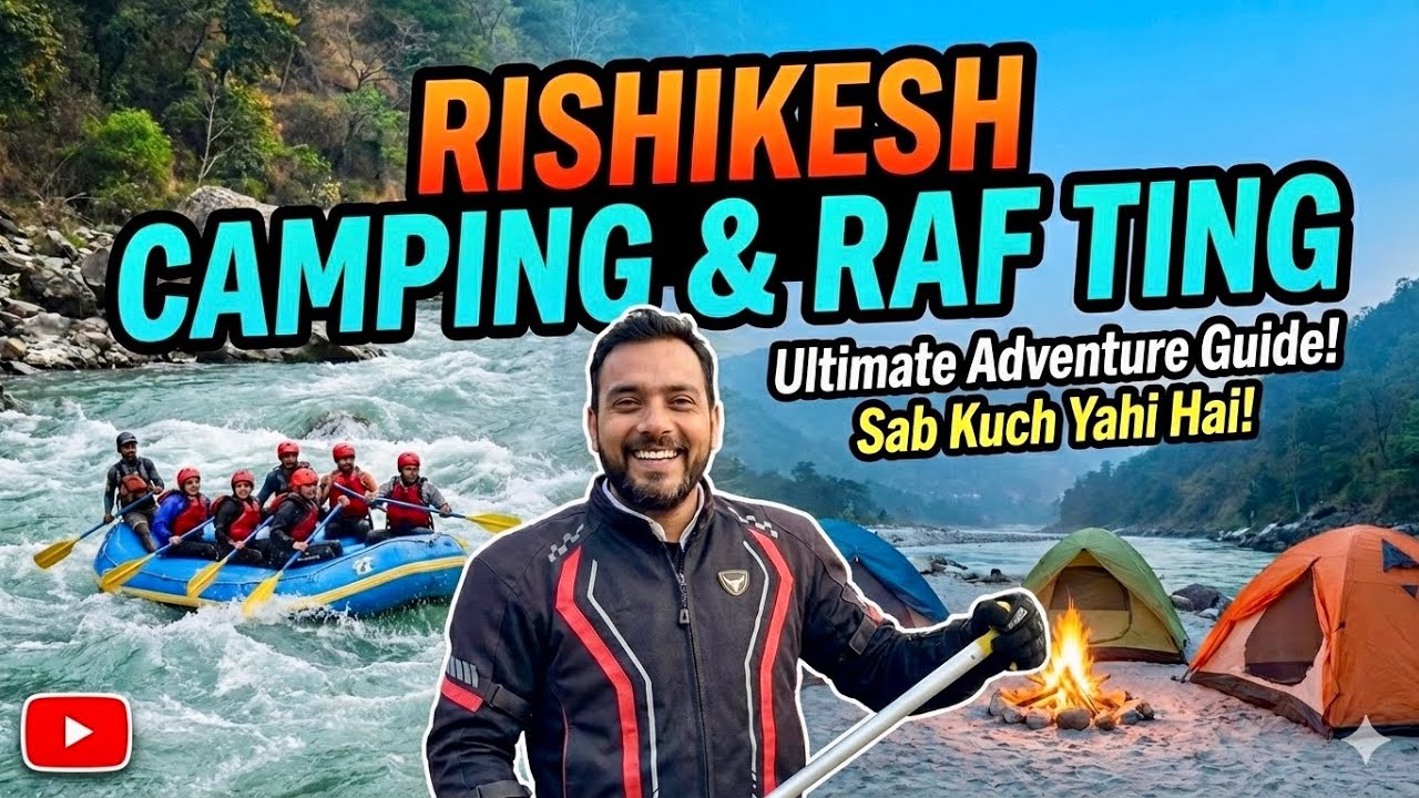 Delhi to Rishikesh on Bike 🏍️ | Camping, DJ Night & Full Masti | shivpuri camping experience