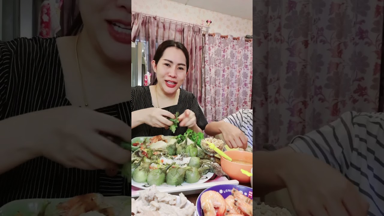 เมี่ยงปลานึ่ง หมู,กุ้ง แซ่บๆ ผักมาเป็นสวน|รัชฎา พาชิม@rungrung5054