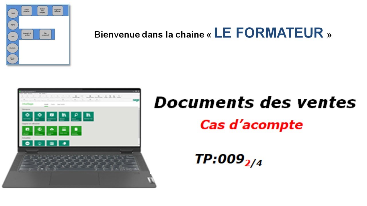 Documents de ventes, cas de facture avec acompte