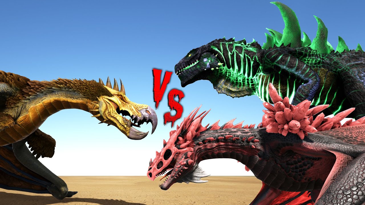 Dodo Wyvern vs Crystal Wyvern Queen & Godzillark || Ark Battle