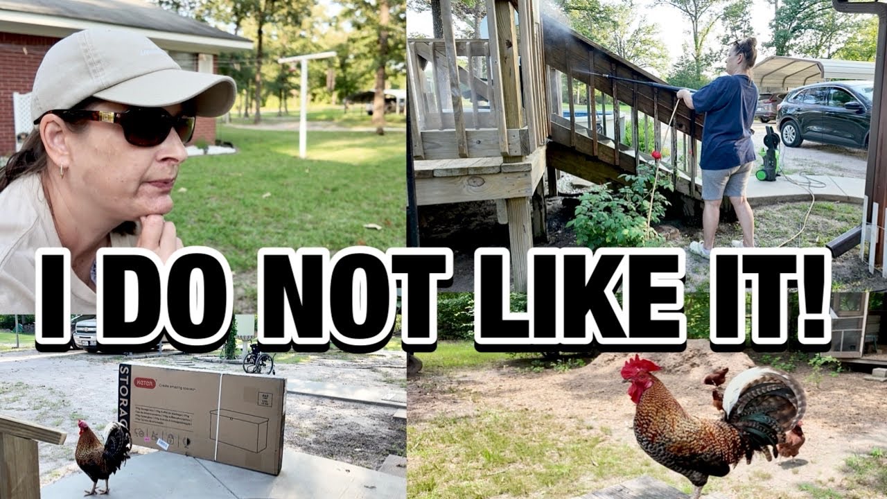 Deck refresh! Outdoor project gone wrong! Pressure washing • New deck box • faux florals OUTDOORS?