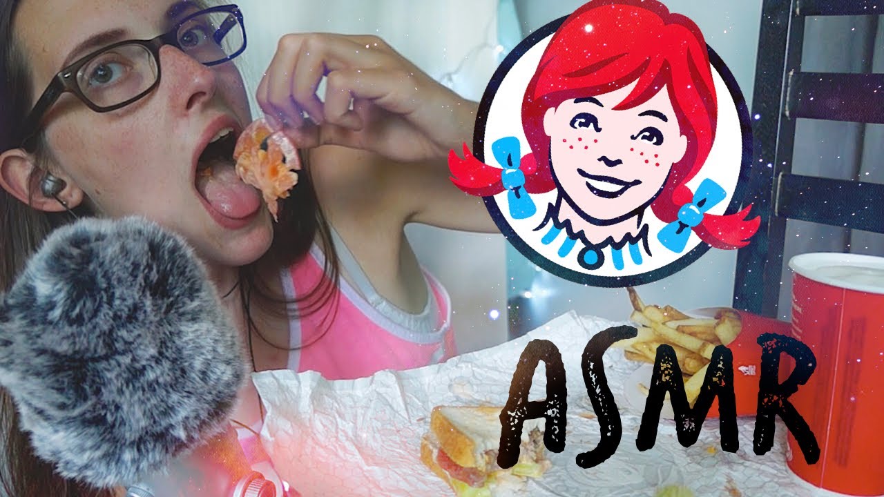 ASMR EATING - Wendy's Burger, Fries, and Frosty!