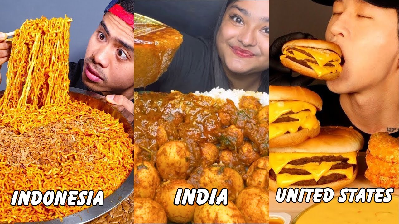 Indonesia India  &  United States food 🤤 Asmr Mukbang Eating Compilation