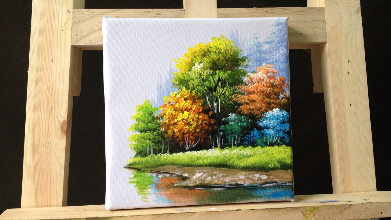 How to paint trees and bushes in acrylics  part 3