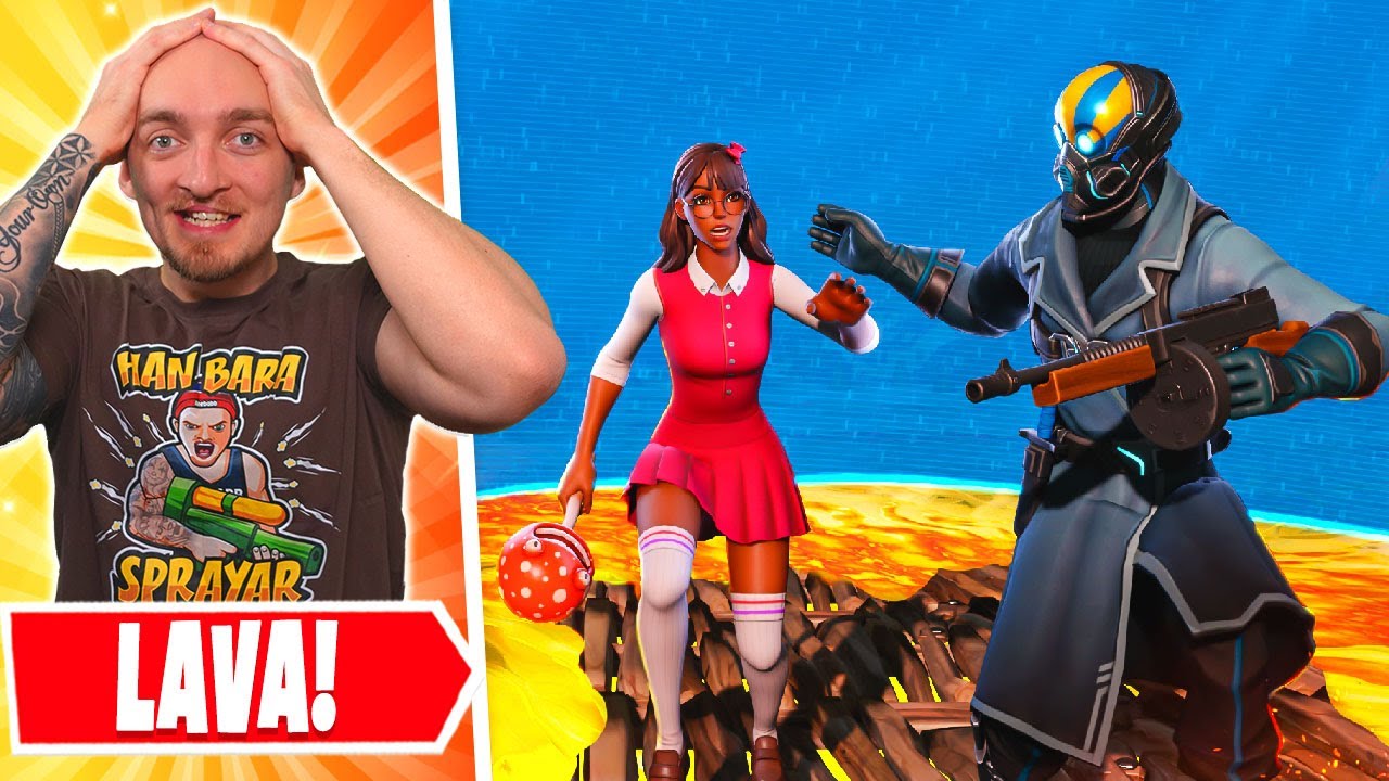 MIN FLICKVÄN TESTAR FLOOR IS LAVA I FORTNITE