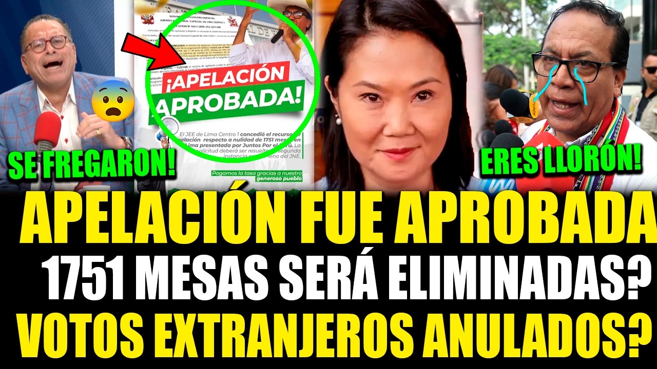 FILTRADO! Aprobaron apelaci&oacute;n de JP para eliminar 1752 mesas en Lima tras 