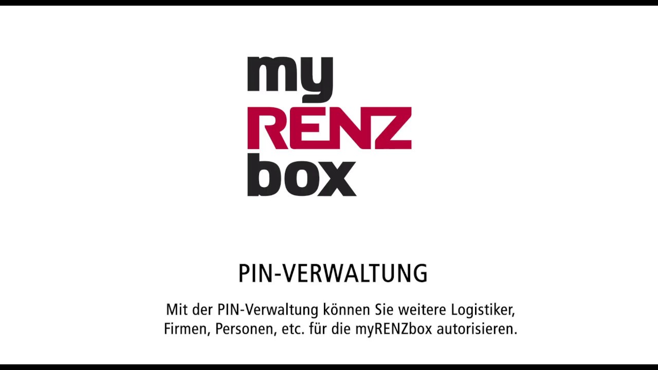 myRENZbox  - PIN-Verwaltung