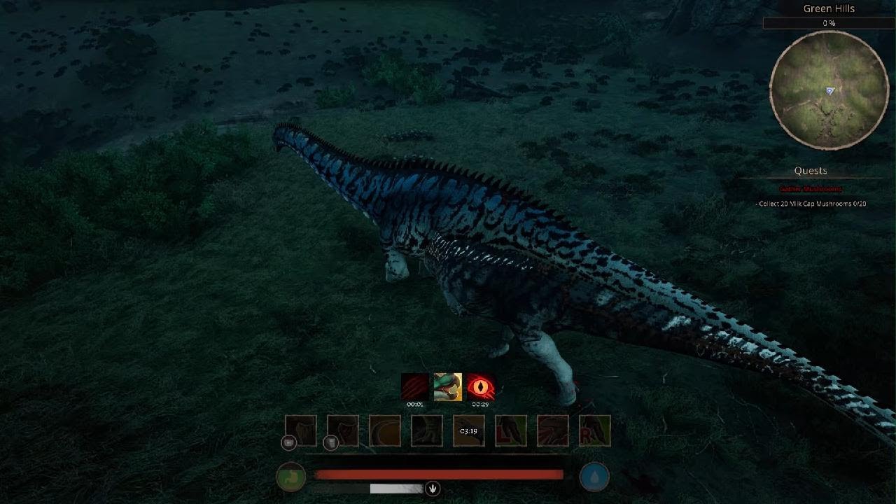 Path of Titans Giganotosaurus hunting apatosaurus