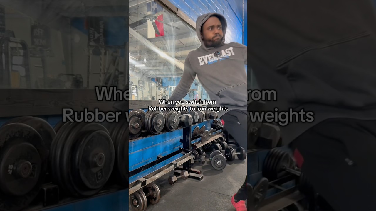 Iron weights are superior to rubber weights. #gym #fitness #youtubeshorts #viralshorts #shorts