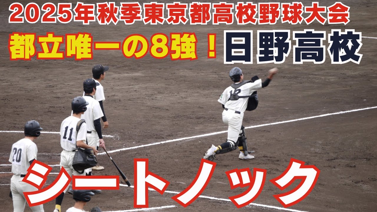 都立唯一の8強!日野高校シートノック【2025年秋季東京都高校野球大会準々決勝】