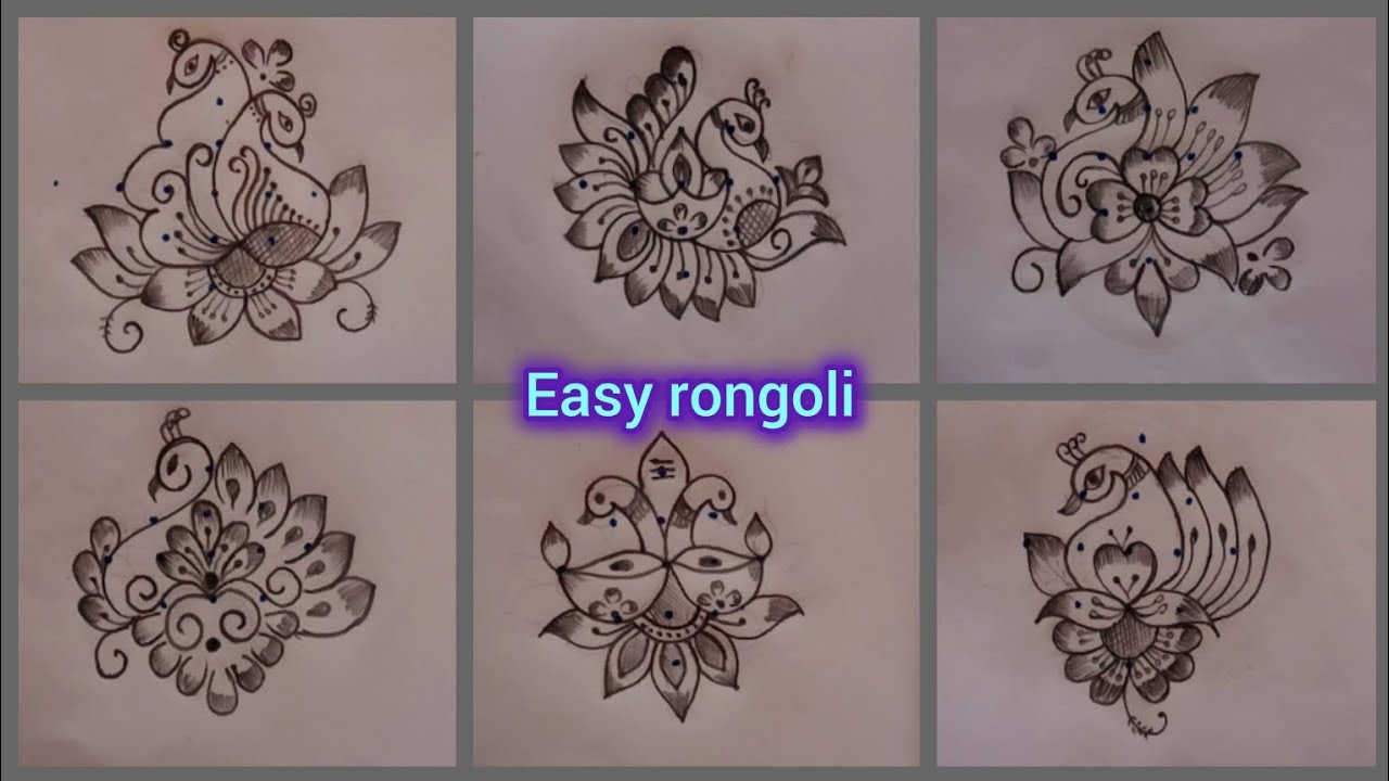 6 simple and beautiful easy rongoli with using dots 5-1