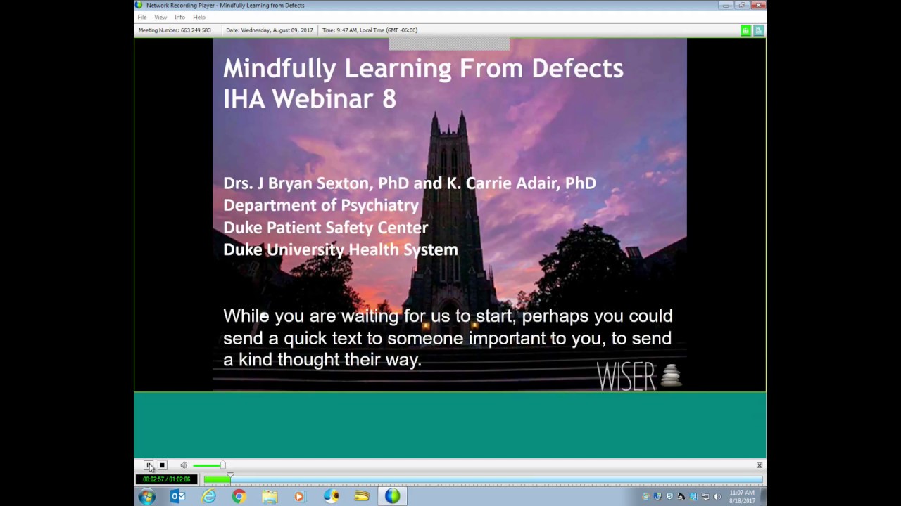 Mindfully Learning from Defects 8/9/17