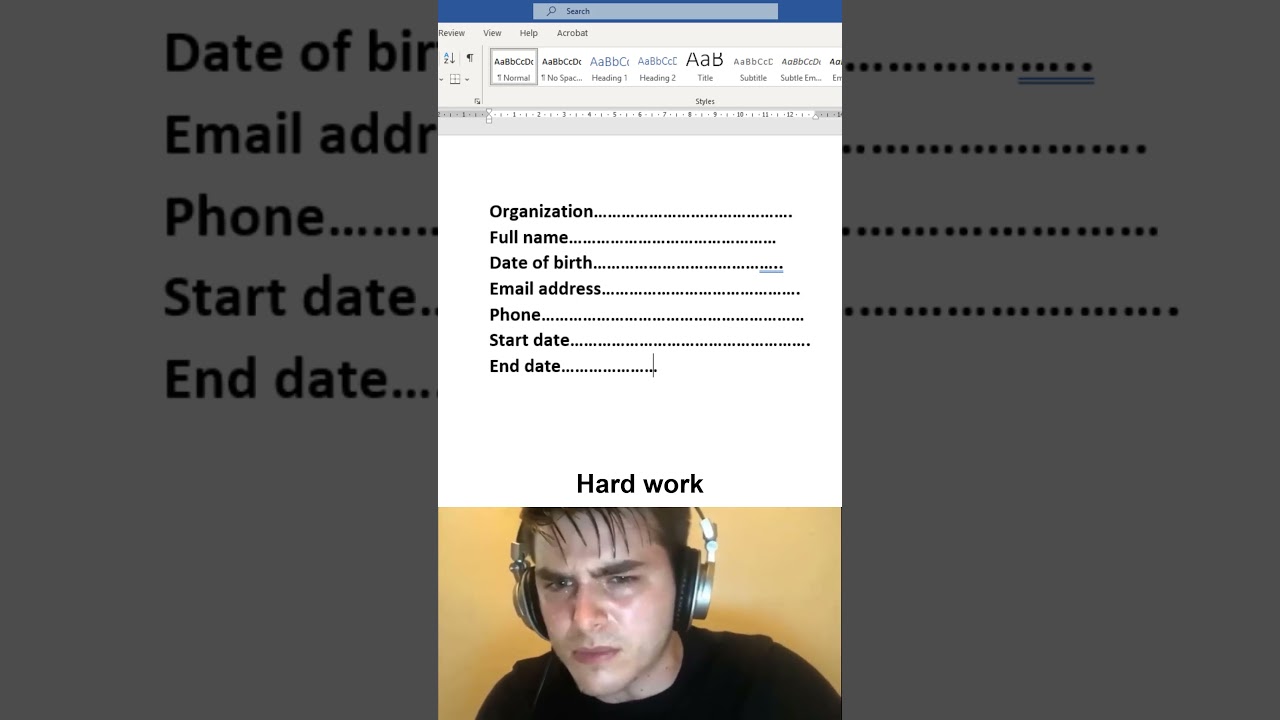 Dotted line trick in ms word 😱 #msword #office #document