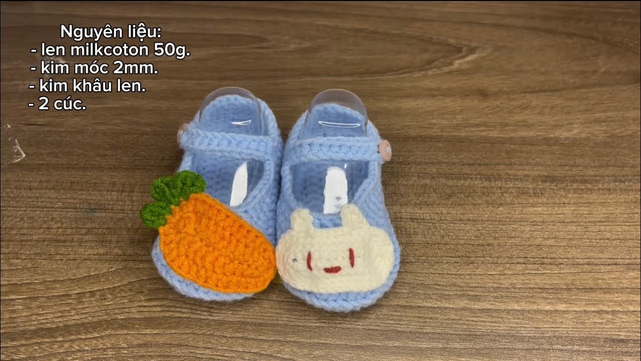 Hướng dẫn móc đôi giày xinh cho bé cực chi tiết #crochet #huongdanmoclen #moclencoban
